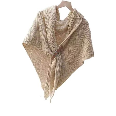 Strikket sjal Høst Vinterskjerf BEIGE