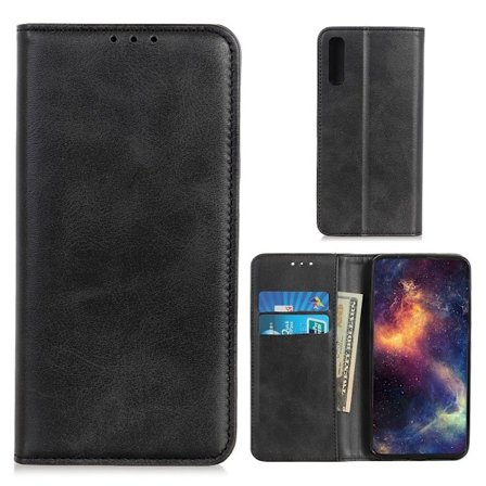 Wallet-style ægte Læder Flipcase til Sony Xperia 5 Ii - Sort