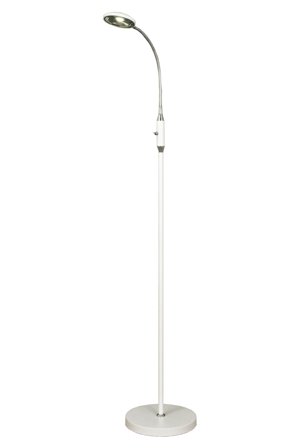 Aneta Lighting HERO golvlampe, hvit/krom, 5W LED
