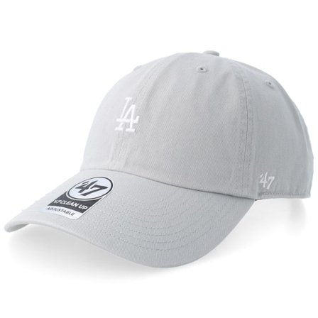 47 Brand - MLB Grå unconstructed Caps - Los Angeles Dodgers MLB Base Runner Clean Up Grey Dad Cap @ Hatstore