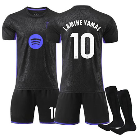 25-26 FC Barcelona Black Mamba Erikoisversio NO.10 LAMINE YAMAL Pelipaidat Setti Lapsi Aikuinen Jalkapallovarusteet Sukkien kanssa NO.10-FX-
