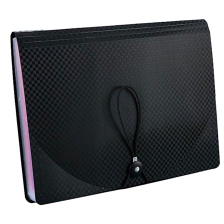 Färgade mappar, expanderbar mapp med etiketter och svart