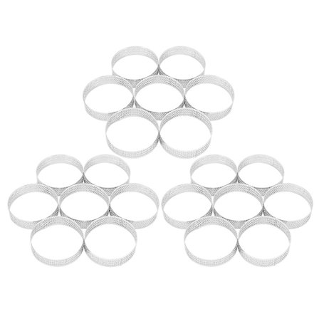 15 st Runda Perforerade Pajringar Botten Tower Pajkakaform Bakverktyg Värmebeständiga Perforerade