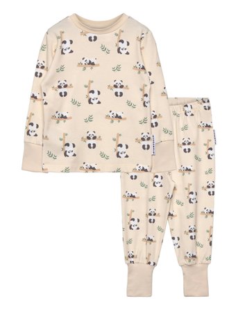 Geggamoja Bamboo Two Piece Pyjamas - Cream - 74/80