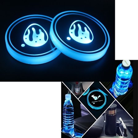 2 stk. (HAPPY æg, ca. 68*68*8,5 mm) LED bilkopholdere med 7 farver