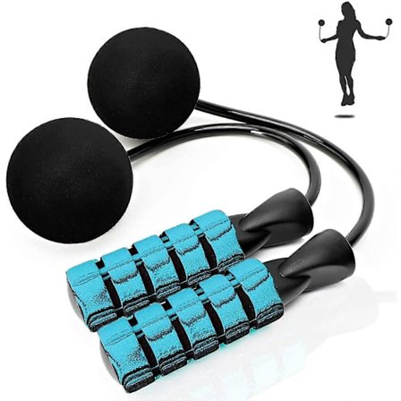 Tautau Hoppetau Uten Tau, Trådløst Hoppetau med To Baller, Bod Rope, Flokefritt Raskt Trådløst Innendørs Hoppetau for Trening, Passer for Deg og Y