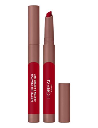 Infaillible Matte Lip Crayon Caramel Rebel 110 Läppstift Smink Röd L'Oréal Paris