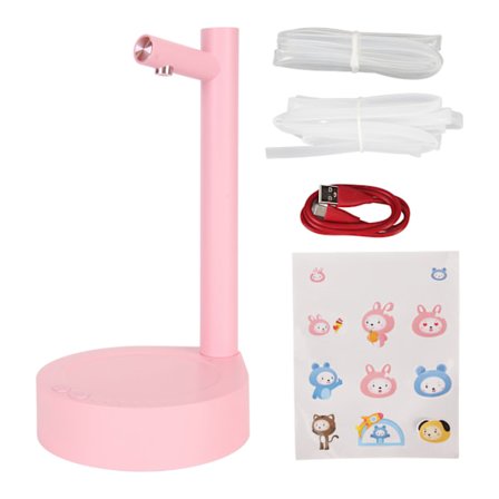Smart Bord Vann Dispenser 7 Nivåer Justerbar USB Lading Lavt Støy Vann Dispenser for 5 Gallon Flaske Rosa