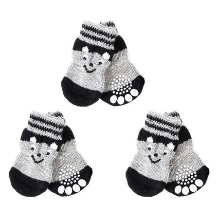 3 Par Anti-Skli Hundesokker Innendørs Potebeskyttelse Støvler For Små Hunder Valp Assortert Farge XL Assorted Color XL
