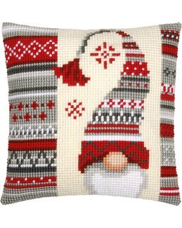 Broderikit Kudde Den blyga tomten - Vervaco