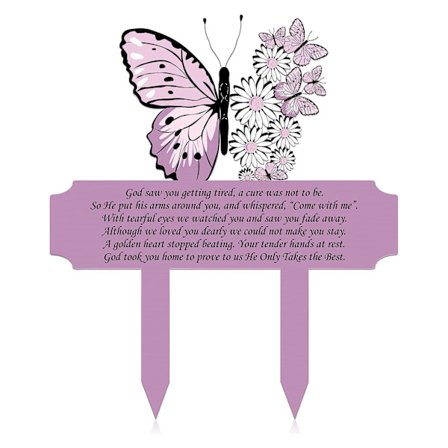 (F modell) 1 stk. Minneplugg Markør Utendørs Hage Svart Sympatisk Hage Sommerfugl Dekorativ Gave Kirkegård Minneplakett