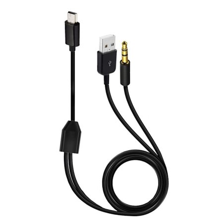 USB2.0 A uros - Mini B uros + 3,5 mm äänisovitin laturit kaapeli johto 1 m pitkä USB kaiutin äänikaapelin tarvikkeet