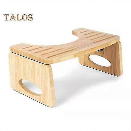 Kokoontaitettava bambuinen WC-jakkara, jossa on liukuestekerros, parantaa kylpyhuoneen asentoa ja terveellisiä ulostustottumuksia, puunvärinen