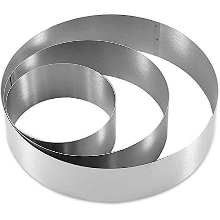 3 stk Kakeformer i Rustfritt Stål med Polert Overflate Bunn Tårn Pai Kakeform Kjøkken Baking Form for Bakverk Kake Dessert