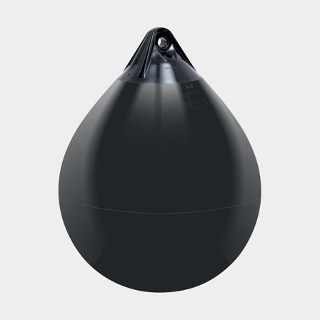 Defensa esférica Polyform A0, Ø21 cm, preto com topo preto