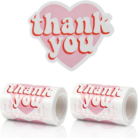 240 lyserøde hjerte takkeklæbemærker 6,1 cm selvklæbende takkeklæbemærker til emballageordrer små virksomheder butiksvarer e-handelssalg gave