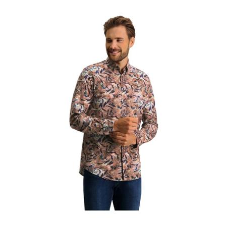 State of Art brique , Bruin , Heren , Maat: 2XL Casual Overhemden