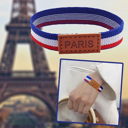 2024 Frankrike Paris Games Armband Mode Läderarmband för Paris Olympiska Spelen (Som visas)
