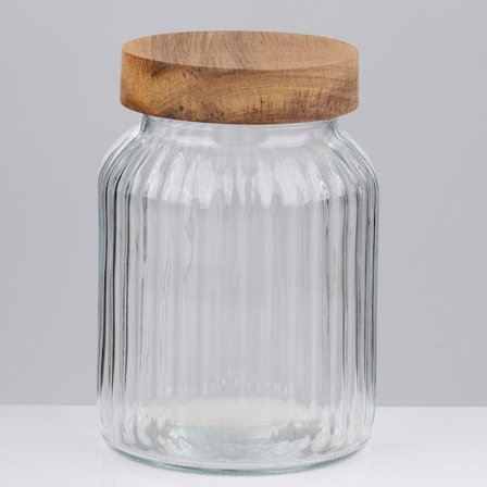 Lasipurkki puukannella, n. 1000 ml