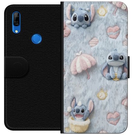 Kompatibel Tegnebogsetui til Huawei P Smart Z Stitch mønster med hjerter, paraplyer og pastelfarvet blød baggrund