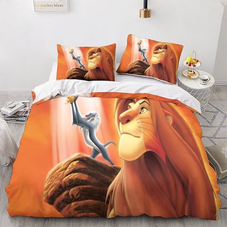 Løvernes Konge Dynebetræk Sæt Enkelt Mikrofiber Sengetøj Anime Figurer 3D Printet Dynebetræk Pudebetræk Med Lynlåslukning Vinter Blødt Tæppe C