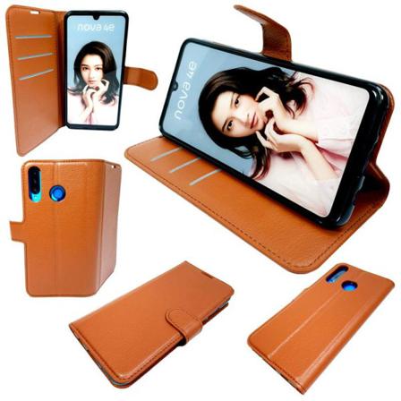 2-i-1 Plånbok Brun Läderfodral Till Huawei P Smart Brun