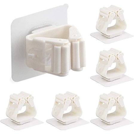 (6 KPL) Luutapidike Seinälle Kiinnitettävä, Moppiteline Luutapidikkeet Moppi