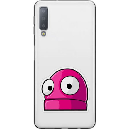 Kompatibel Mobilcover til Samsung Samsung Galaxy A7 (2018) Rosa tegneseriefigur med store øjne i legende og humoristisk stil