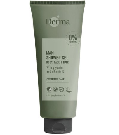 Derma Shower Gel Body Face & Hair 350 ml, Skincare, Kropspleje, Bad & Brus