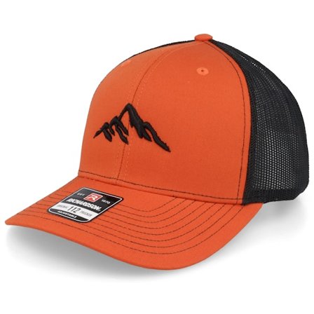 Wild Spirit - Orange trucker Keps - Mountain 3d Orange/Black Trucker @ Hatstore