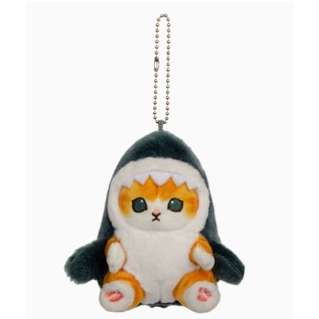 Sød Haj-Katte Plyslegetøj, Katteansigt Haj Plysdyr Dukker, Kawaii Blød Plys Katte Haj Pude til Drenge (Blå) (FMY) 5in