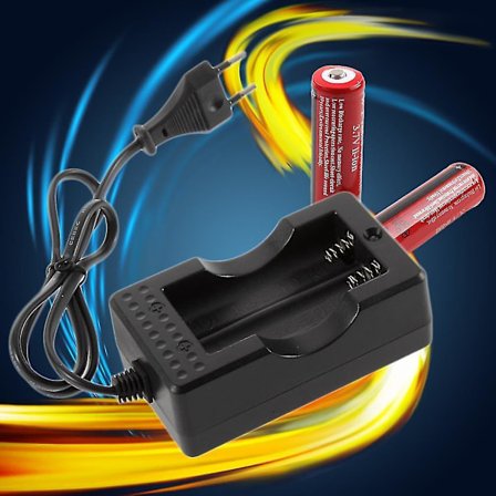 Bærbar LED Dobbel Batterilader for 18650 Li-ion HR-168AA