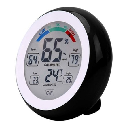 Runda pekskärm termometer hushåll black