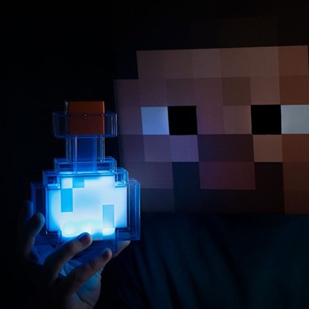 Minecraft Potion Bottle farveskiftende LED-bordlampe, 7 tommer natlampe