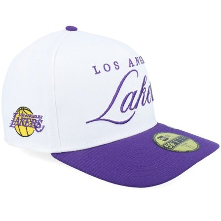 New Era - NBA Weiss Fitted Cap - Los Angeles Lakers NBA Draft 59FIFTY White/Purple A-Frame Fitted @ Hatstore