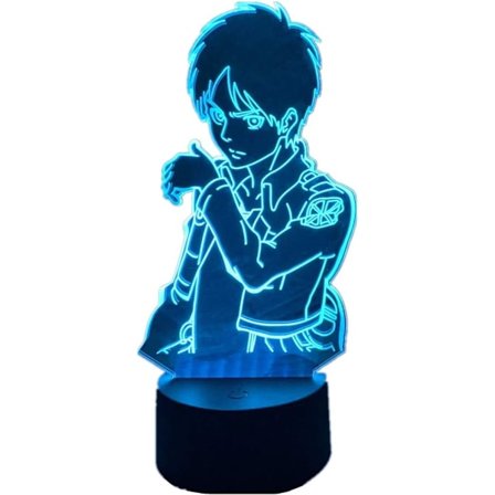 Akryyli 3D-lamppu Eren Yeager -hahmo Kotihuoneen sisustus Yövalo Kosketuskytkin USB-akkukäyttöinen Lasten makuuhuoneen LED-yövalo Lahja
