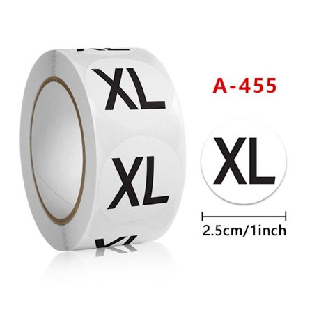 500 kpl/rulla Kokomerkintätarra Itsekiinnittyvät Kokomerkinnät XL XL
