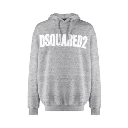 Dsquared2, Bold Logo Hoodie Szary, Mężczyzna, Rozmiar: M