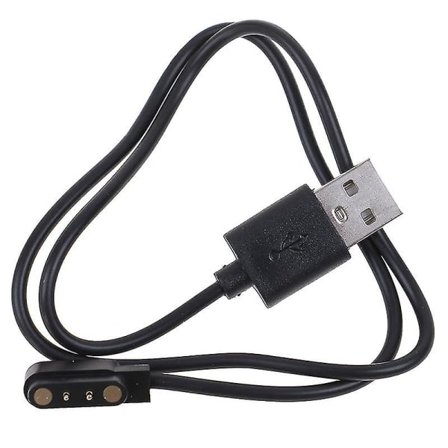 Magnetisk 2-pin 4mm avstand håndleddsladekabel for smartklokke SVART