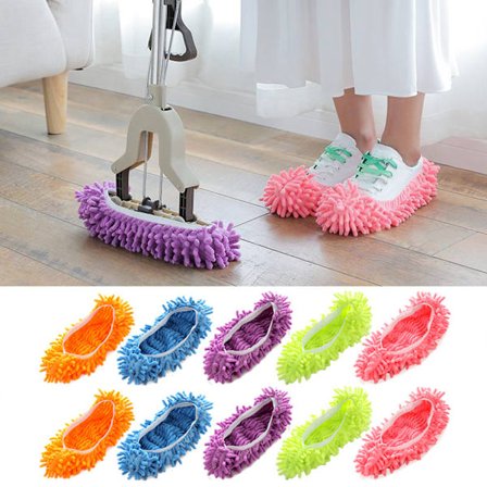 10 stk mopp tøfler for gulvrengjøring avtakbart mopphode skoomslag mikrofiber mopper sko støv hårrenser feiing