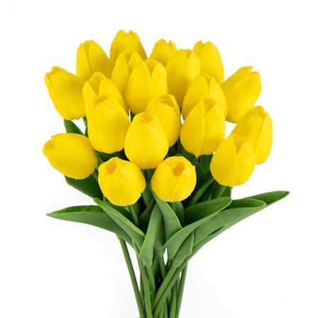20-sæt kunstige tulipaner, modesmykkeblomster, gave til mors dag, gul