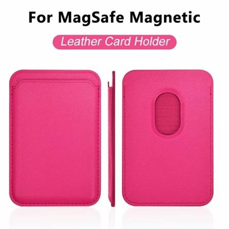 Luksus for Magsafe magnetisk skinn lommebok etui for iPhone 11 12 13 14 15 Pro Max S23 kortholder telefonveske deksel tilbehør Rose Red