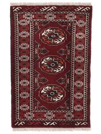 Turkaman Rug Hand Knotted 62X94 Black/Brown Persia