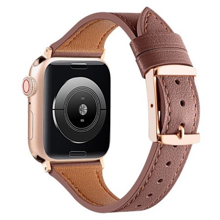 Apple Watch Series 8 (45mm) / Watch Ultra aito nahkaranneke - Ruskea
