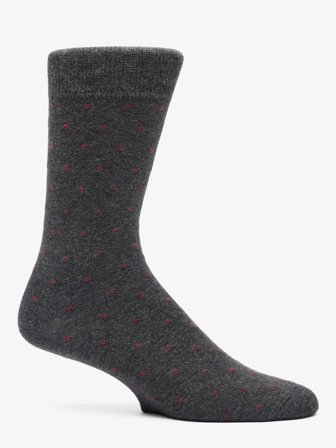 John Henric Men's Grey & Burgundy Socks Basel Size Onesize