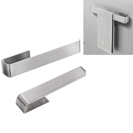 2 stk. Håndkleholder til baderom uten boring - Selvklebende håndkleholder i rustfritt stål for bad og kjøkken