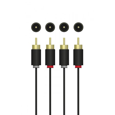 QNECT Phono 2xRCA uros - 2xRCA uros, 10m