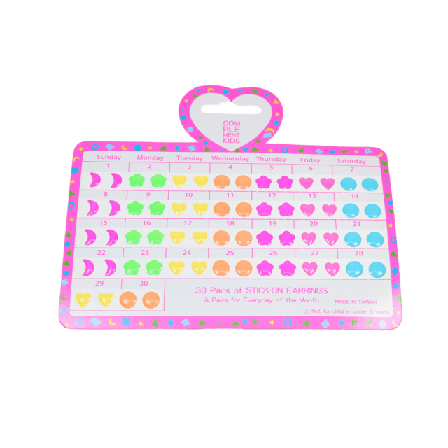 Complement Kids Klisterörhängen olika former i neonfärger Smycken Unisex Flerfärgad