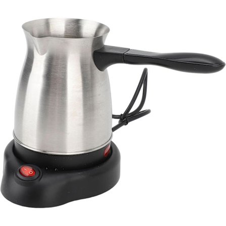 Elektrisk turkisk kaffebryggare i rostfritt stål med avancerat dubbelt skyddssystem med handtag och bas