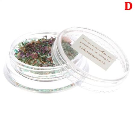 Nail Art Charm Utsökt DIY Blommig Färgglad Torkad Pressad Flow D